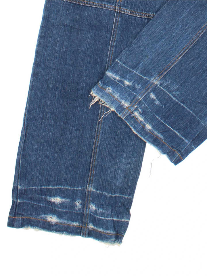 Vintage Y2K G-Star Raw Jeans in blue colourway with multiple pockets, suede detailing and branding on the back.