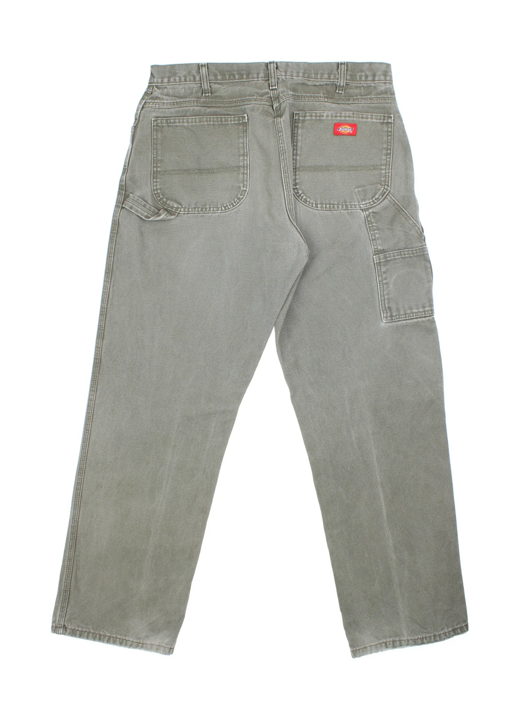 Dickies Carpenter Jeans in green colourway with multiple pockets and the logo embroidered on the back.