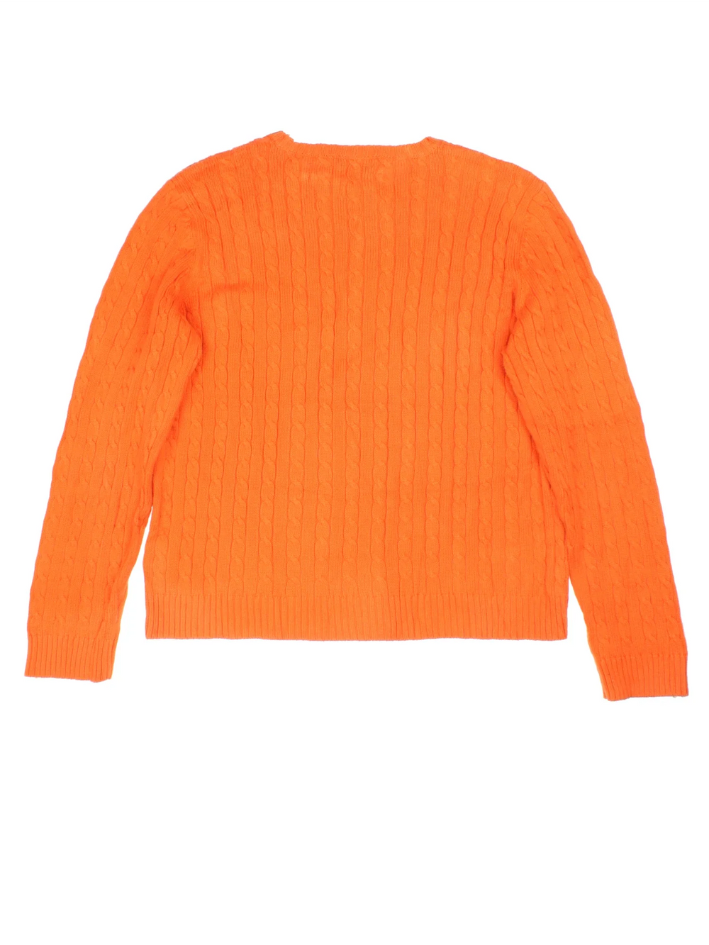 Ralph Lauren Cable Knit Sweater in a orange colourway with the logo embroidered on the front.