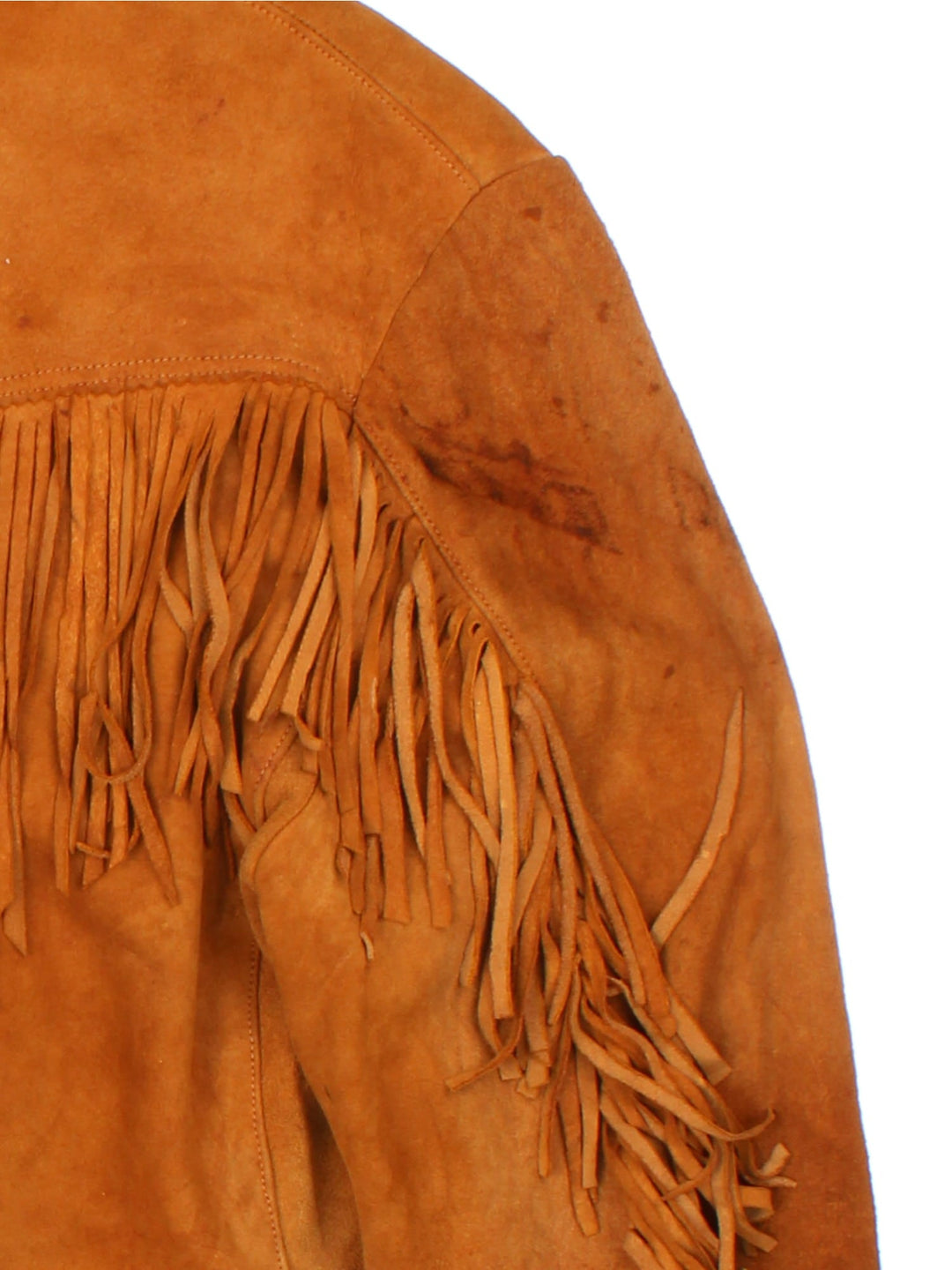 Vintage 60's Western Style Fringe Jacket in a brown colourway. Button down front with double pocket and open collar.