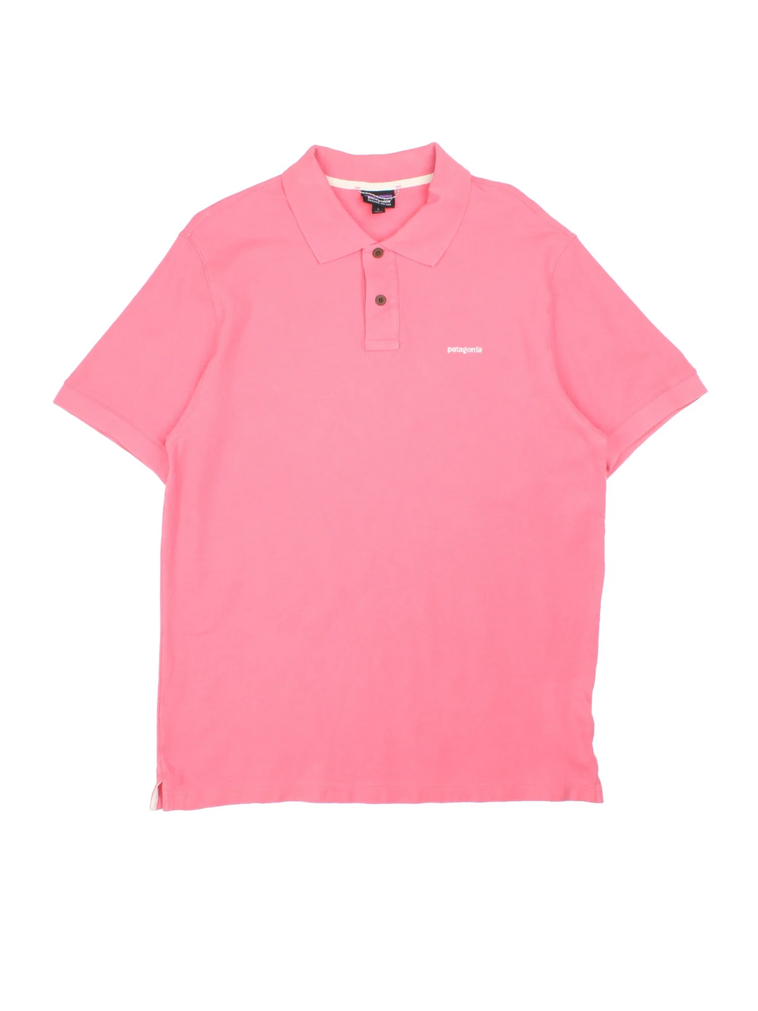 Vintage Patagonia Polo Shirt in a pink colourway with the logo embroidered on the front.