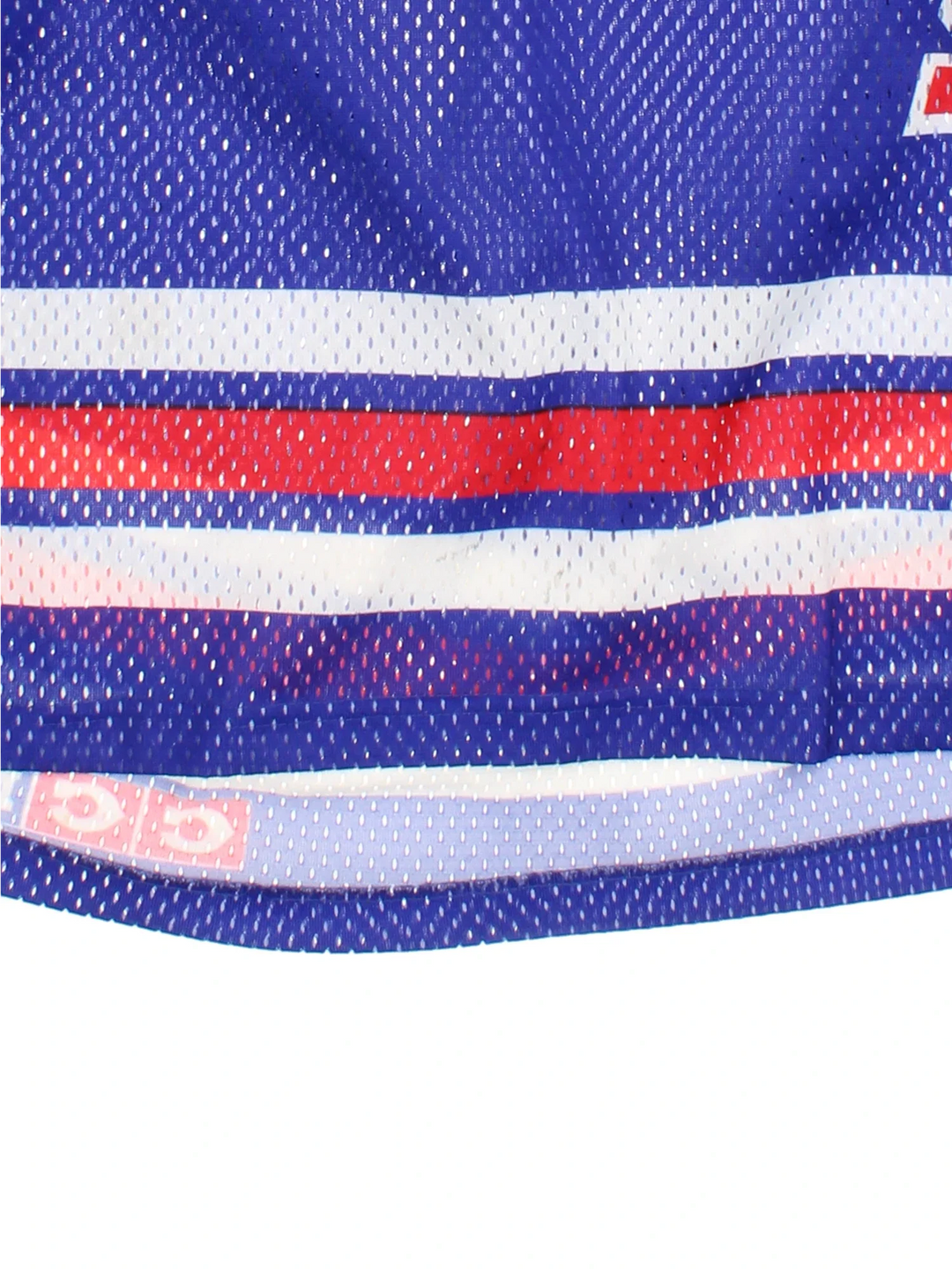 New York Rangers NHL Jersey in the blue/red team colourway, features V neckline, printed logos and badge on the front.