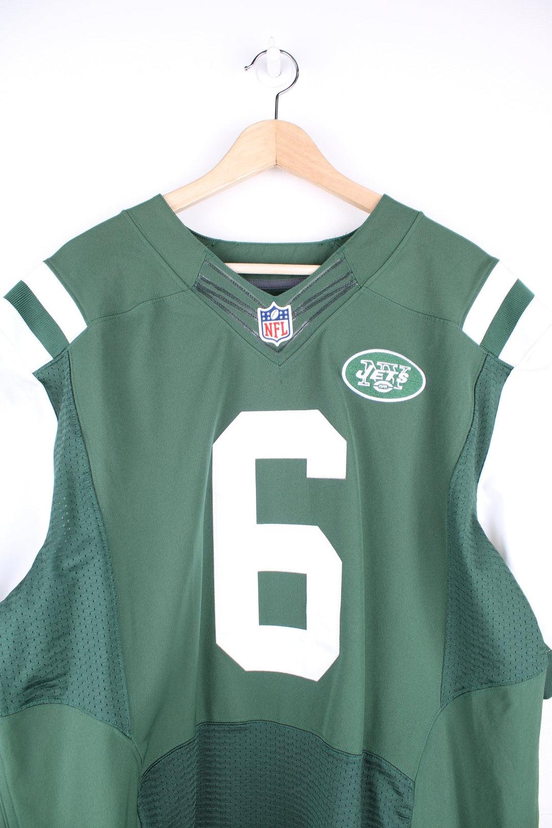 New York Jets x Mark Sanchez #6 NFL jersey by nike, features embroidered lettering
