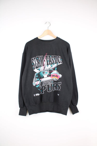 San Antonio spurs 'Slam-tastic' black basketball graphic sweatshirt, made in the USA