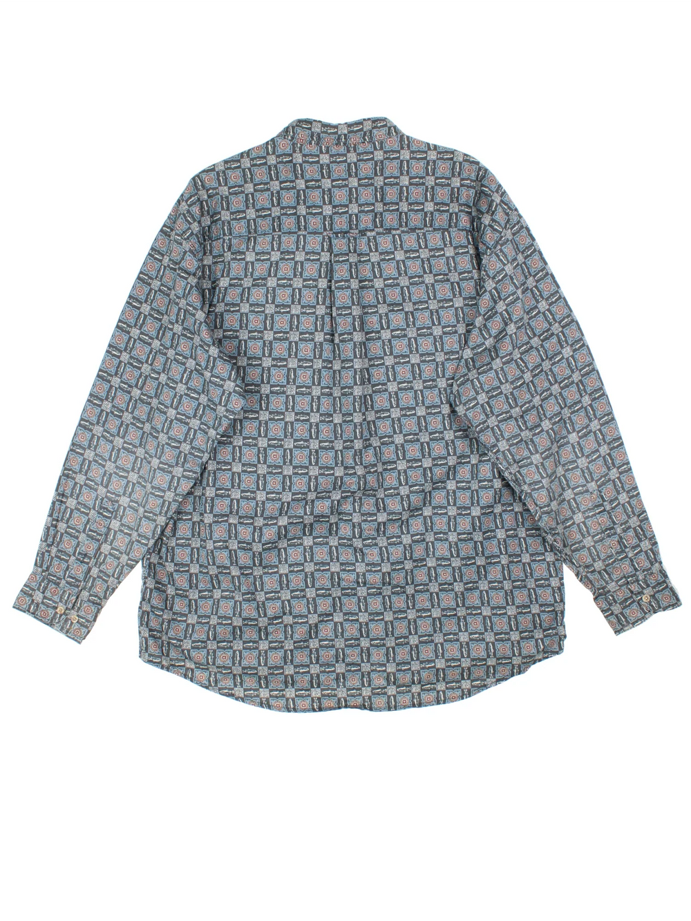 Vintage Woolrich Fish Shirt in a blue colourway with all over fish pattern, button up and has a chest pocket.