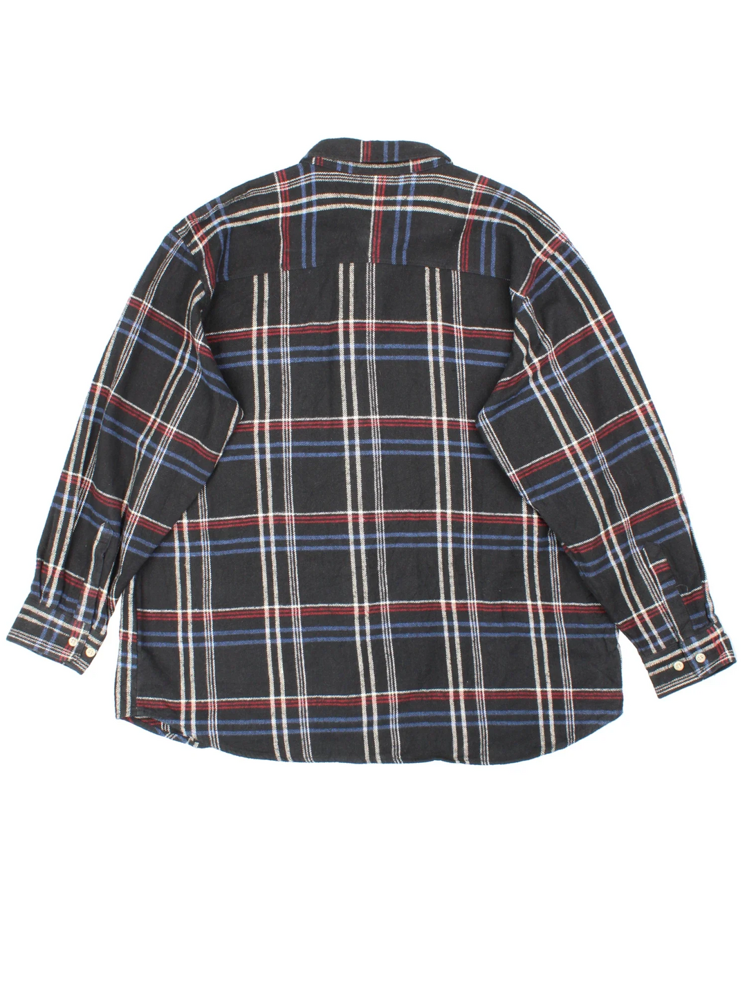 Vintage Dickies Flannel Shirt in a black colourway, button up and has double chest pockets with the logo embroidered on the front.