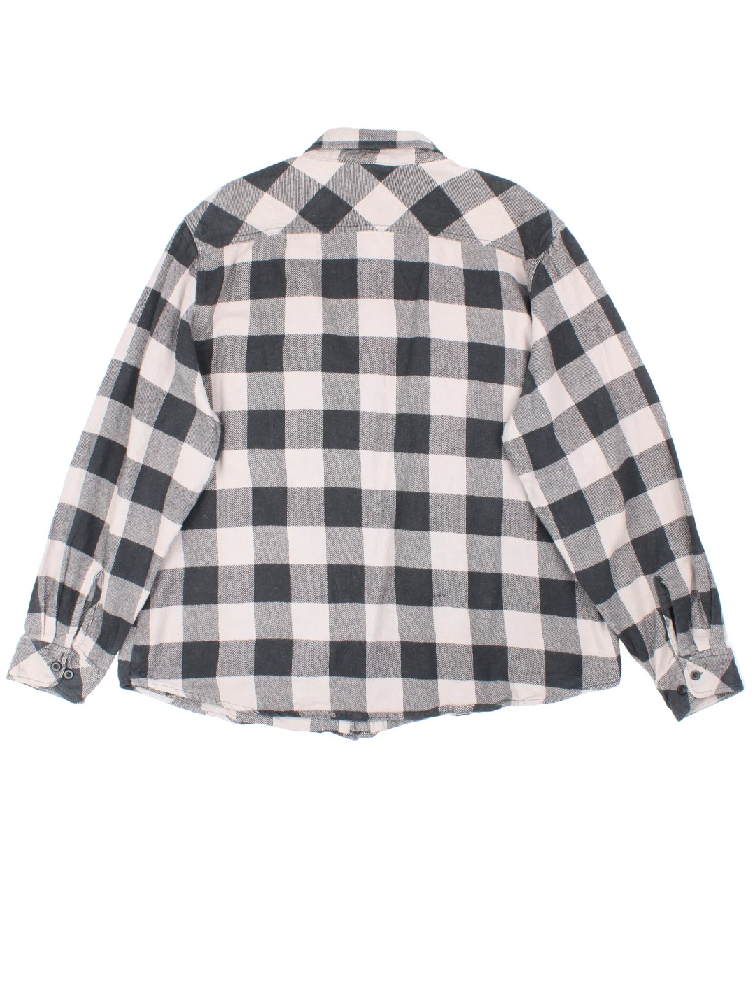 Vintage Dickies Flannel Shirt in a grey and black colourway, button up and has double chest pockets with the logo embroidered on the front.