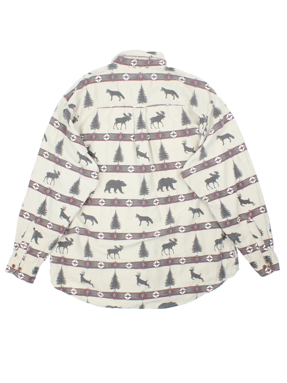 Woolrich Wildlife Nature Shirt in a green colourway with all over print, button up and has a chest pocket.
