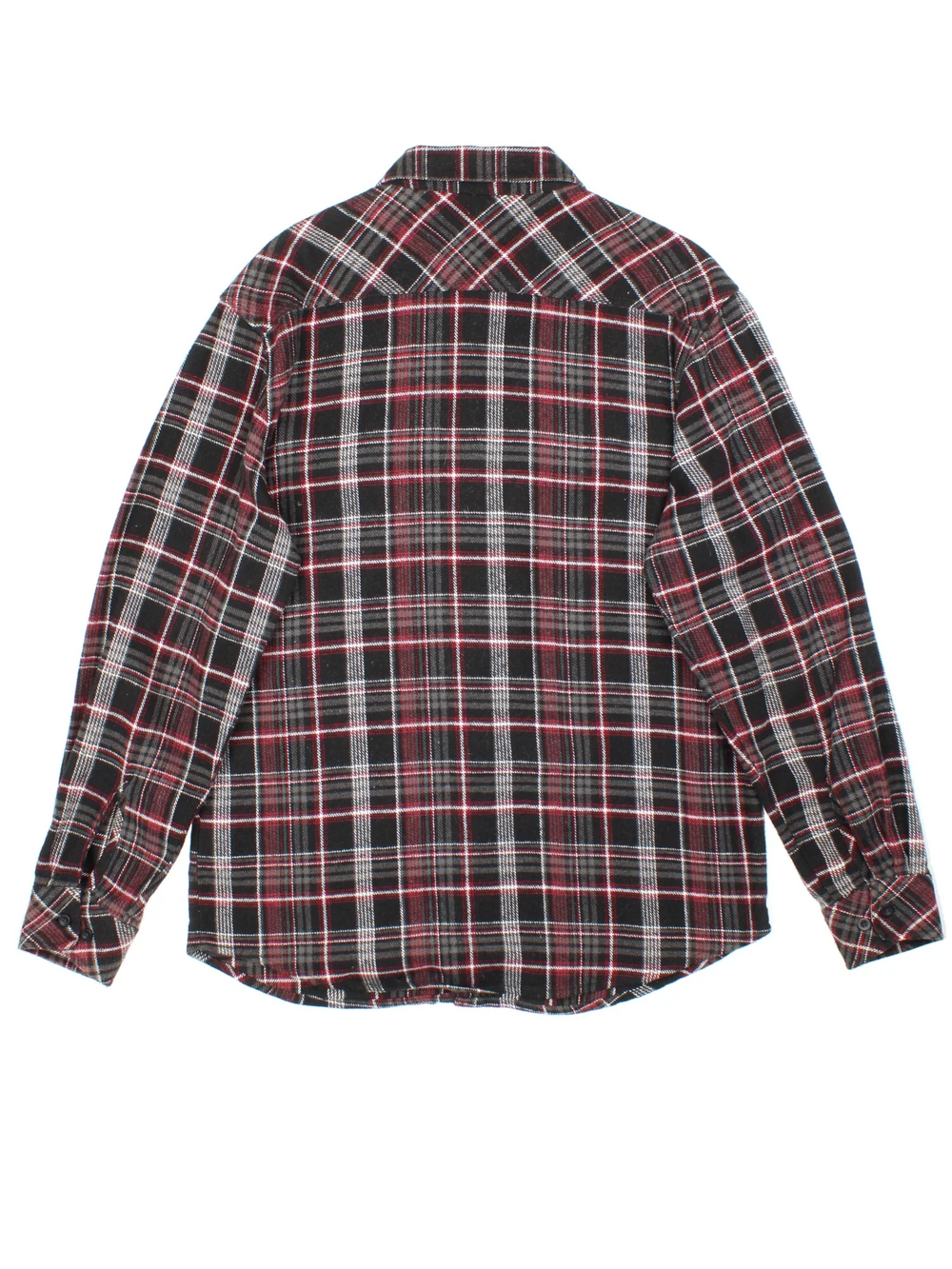 Dickies Flannel Shirt in a black, white and red colourway, button up and has double chest pockets with the logo embroidered on the front.