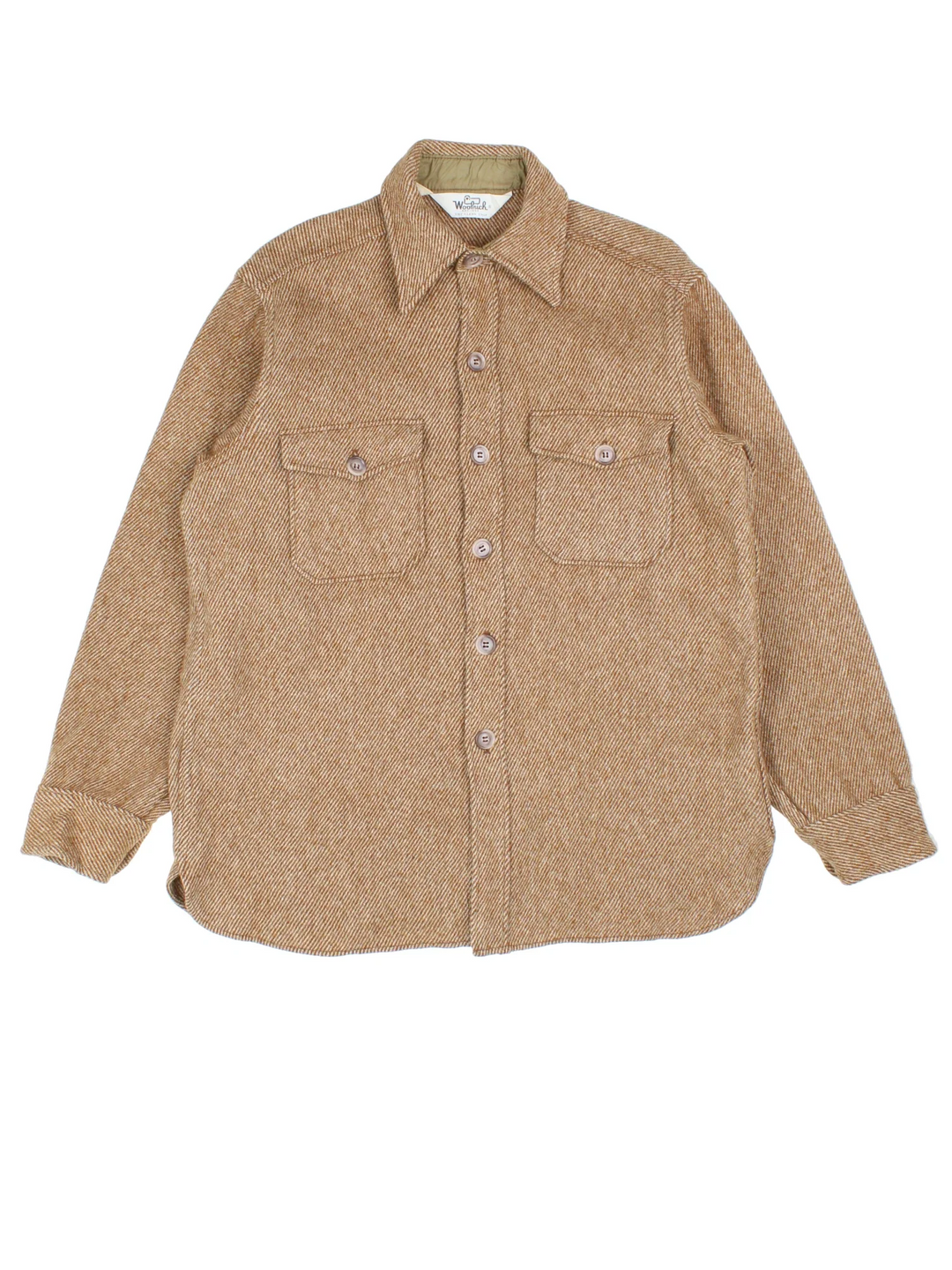 Woolrich Shirt in a brown colourway. Full button up with two pockets on the front.