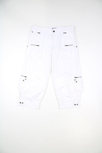 Tommy Hilfiger all white 3/4 length cargo trousers with multiple pockets
