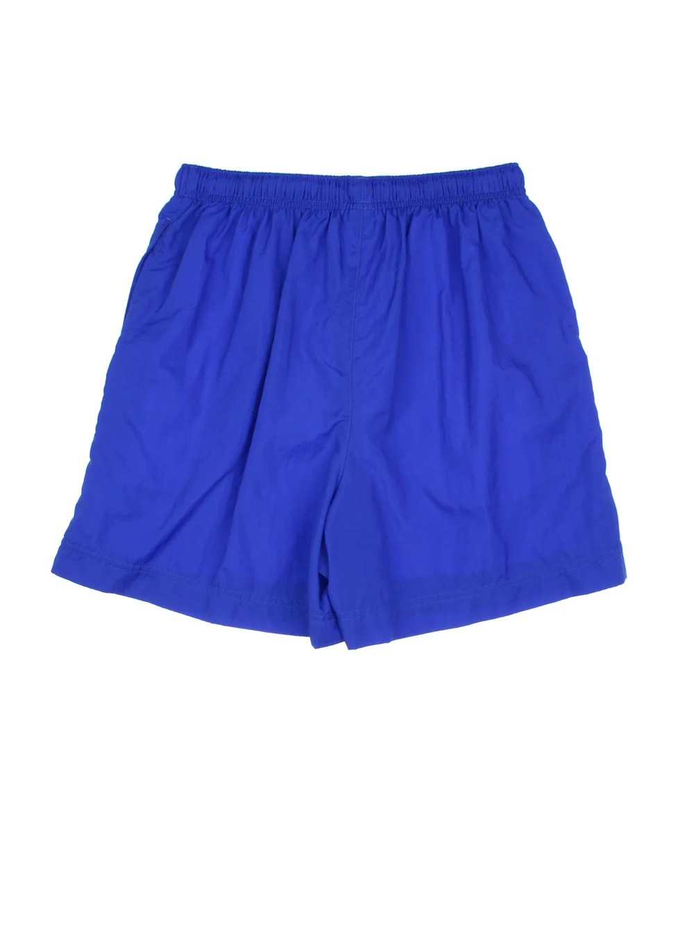 Vintage Champion Sports Shorts in blue colourway with pockets, elasticated/drawstring waist and the logo embroidered on the front.