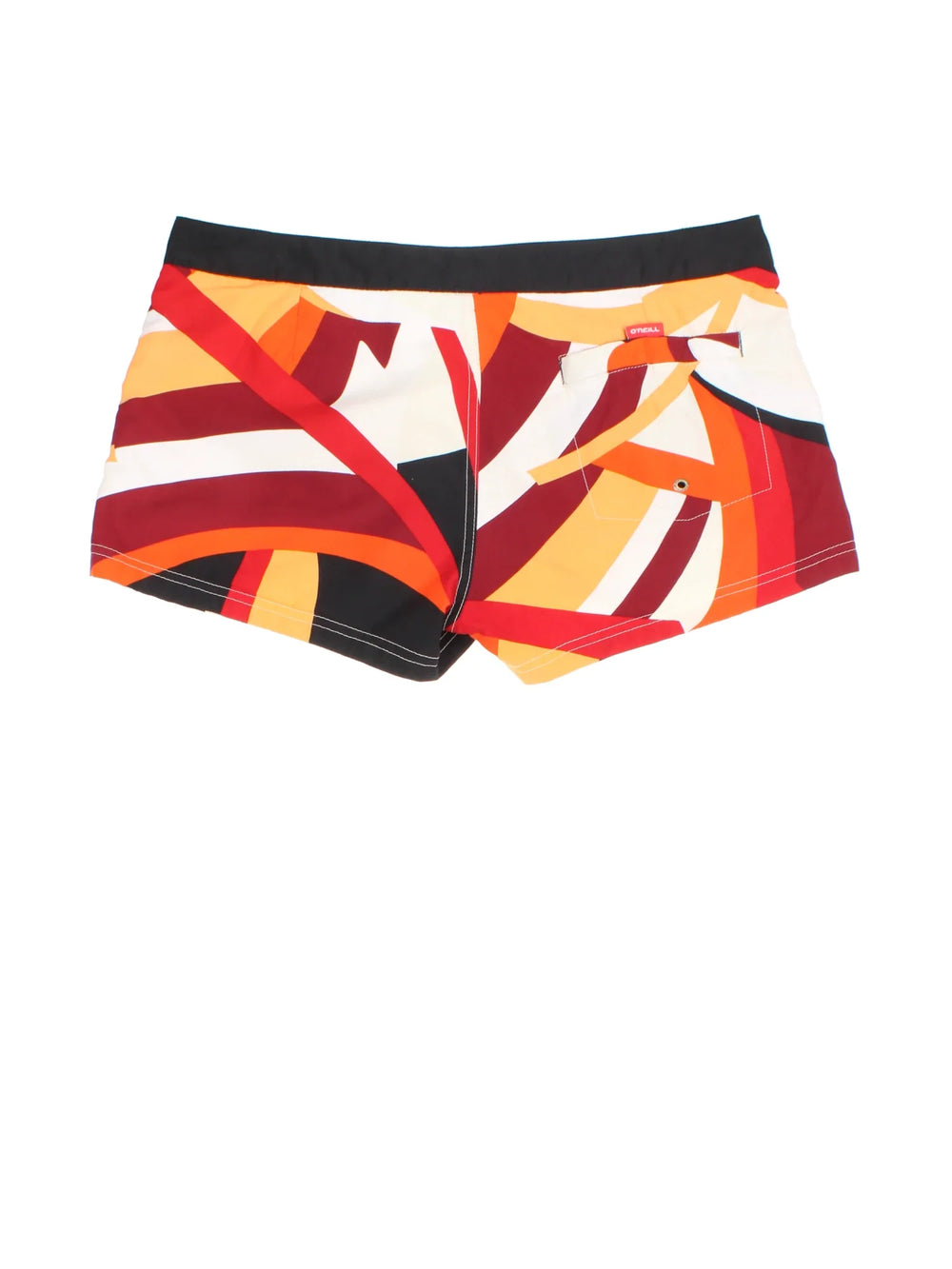 O'neill Shorts in red/black colourway with tie waist, all over print and the logo embroidered on the front/back.