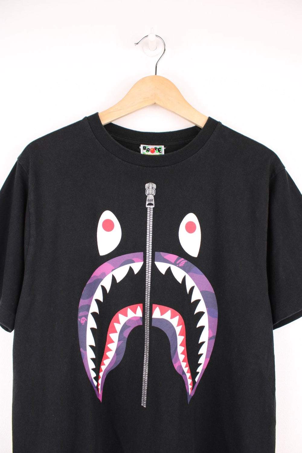 Bape camo shark T-Shirt  in black.