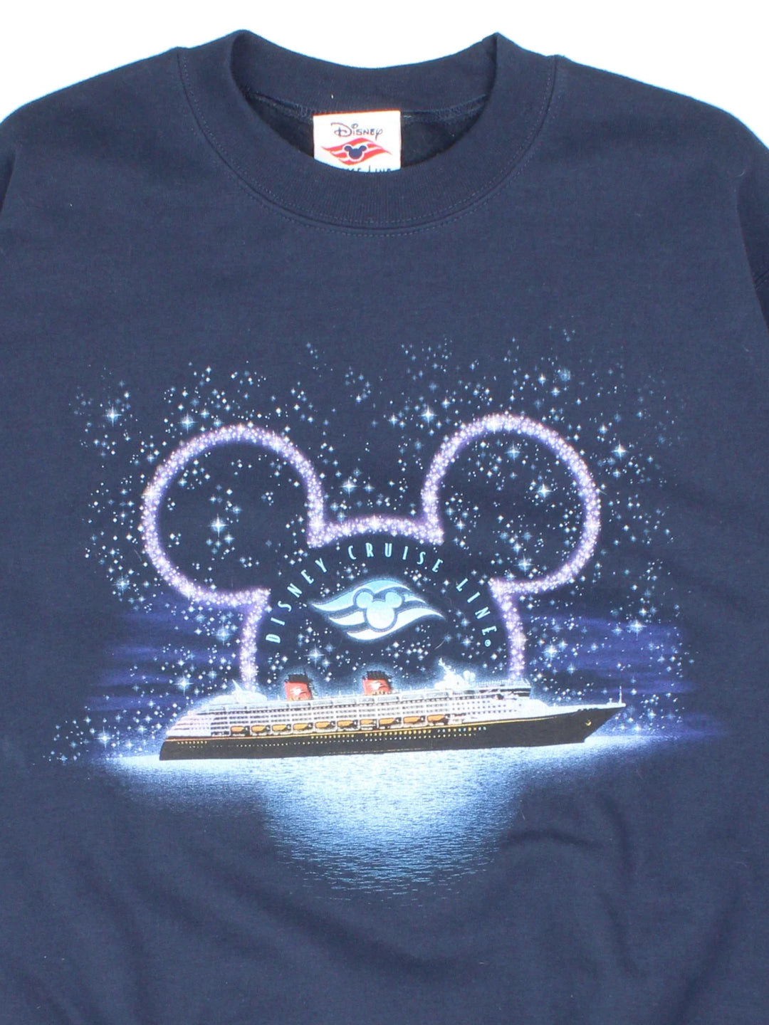 Vintage Disney Cruise Lines Sweatshirt in a blue colourway, with logo and graphic printed on the front.