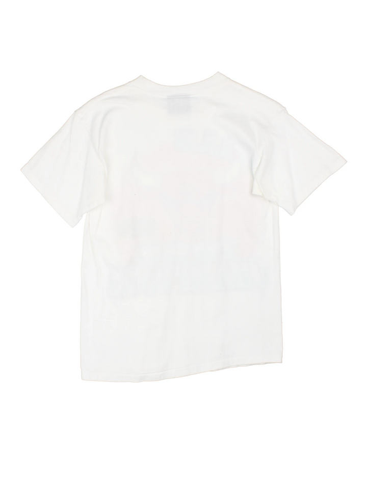 1996 Chicago Bulls NBA Champions T-Shirt in a white colourway with the team logo and spell out printed on the front.