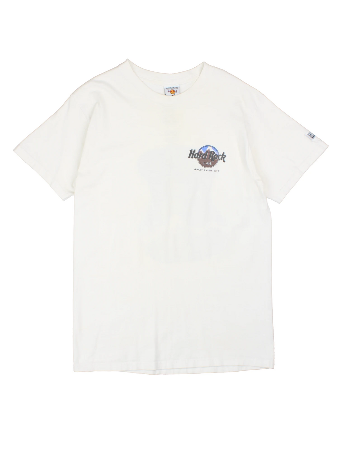 Vintage Hard Rock Cafe T-Shirt with spell-out and graphic on front and back in good condition.