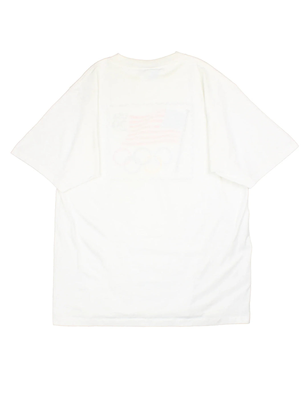 Vintage 90's USA Olympics Graphic T-Shirt in a white colourway, with graphic printed on front.