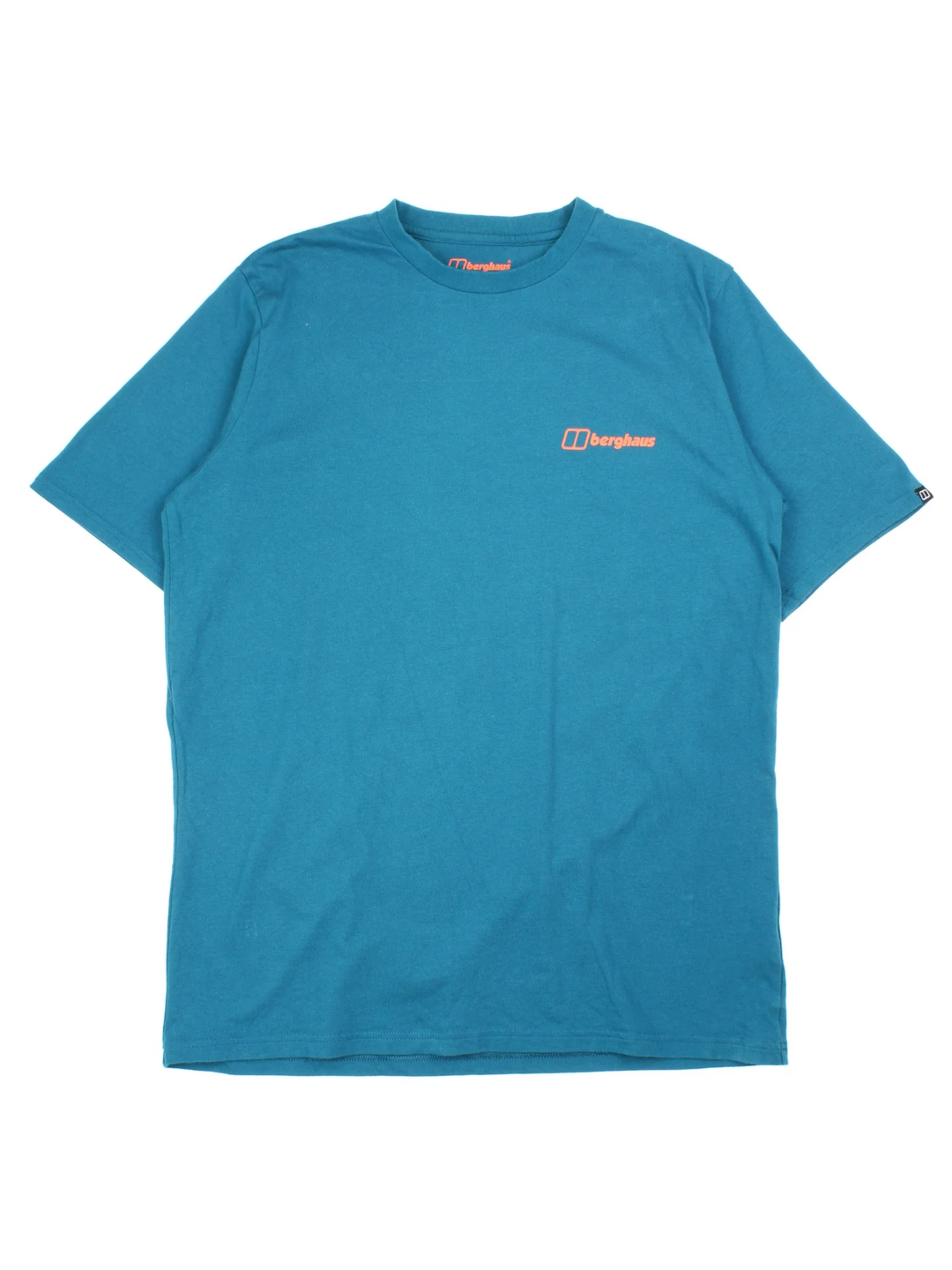 Berghaus Mountain T-Shirt in a blue colourway with the logo printed on the front, and mountain graphic on the back.