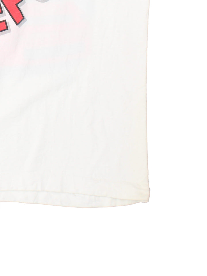 Vintage Fruit of the Loom Nascar Coca Cola T-Shirt in a white colourway with large graphic on the front and back.