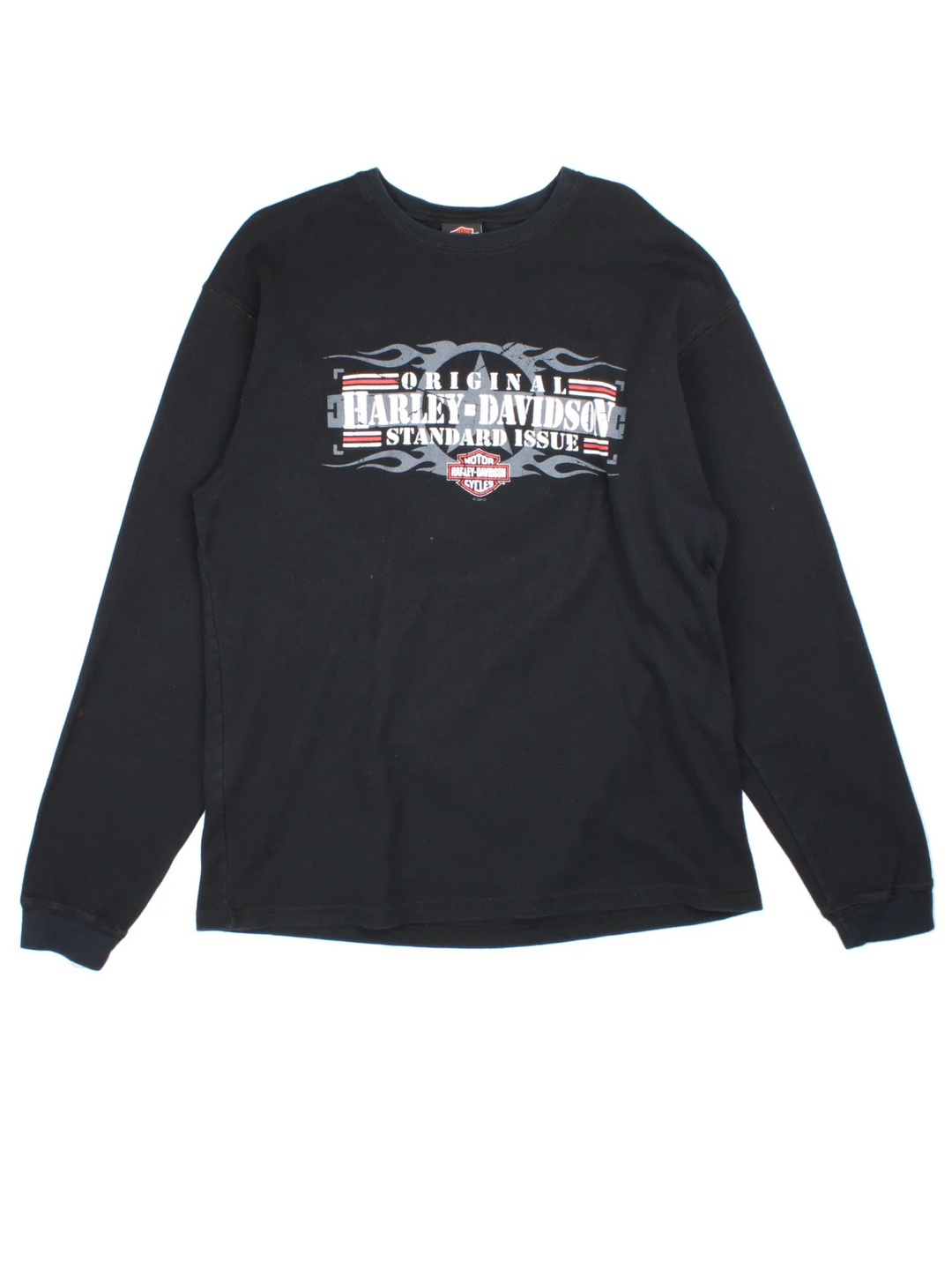 Vintage Harley-Davidson Wildwood Long Sleeve T-Shirt in a black colourway with branding printed on front and back.