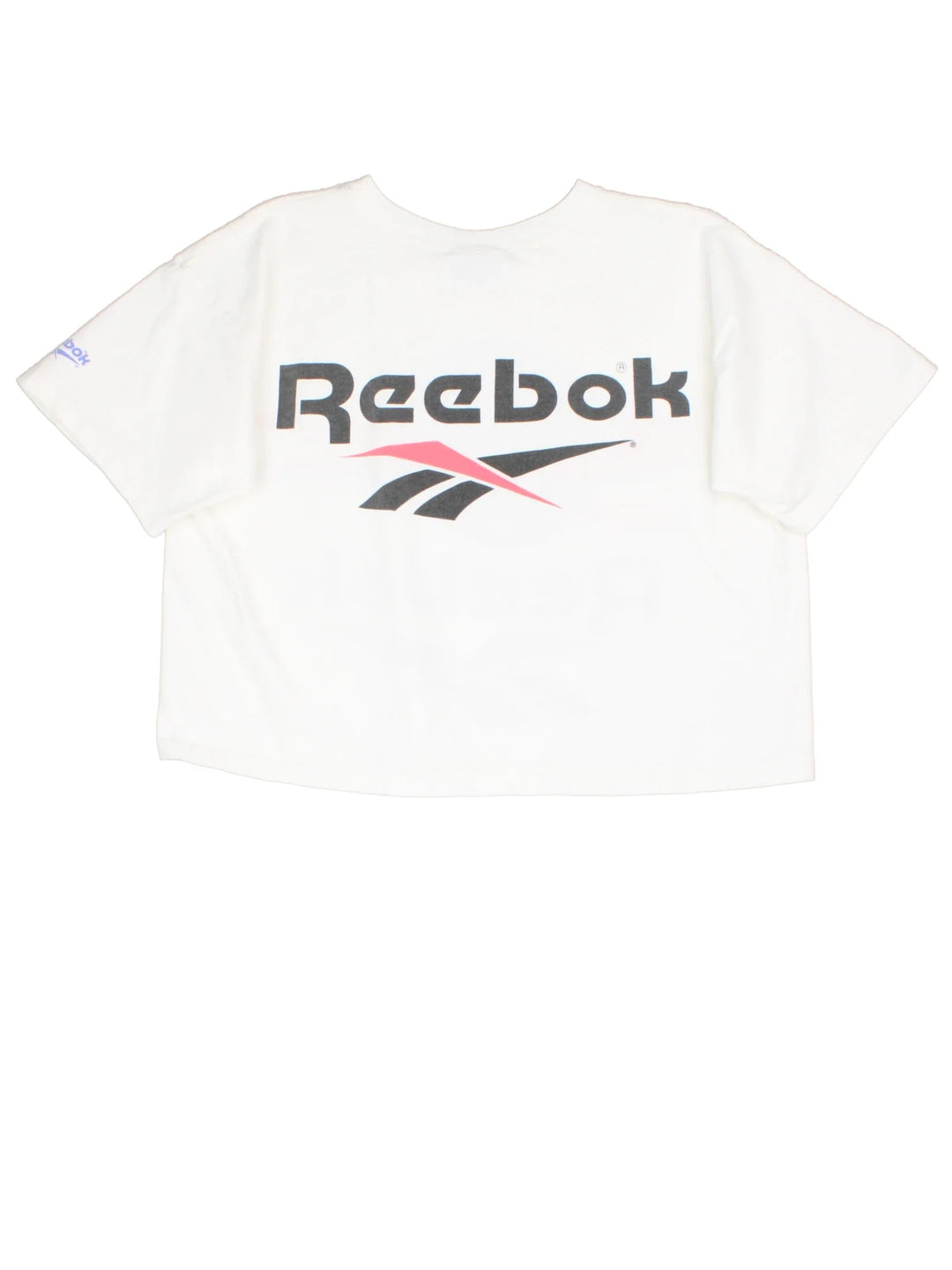 Reebok Crop Top in a white colourway with printed graphic on front and back.