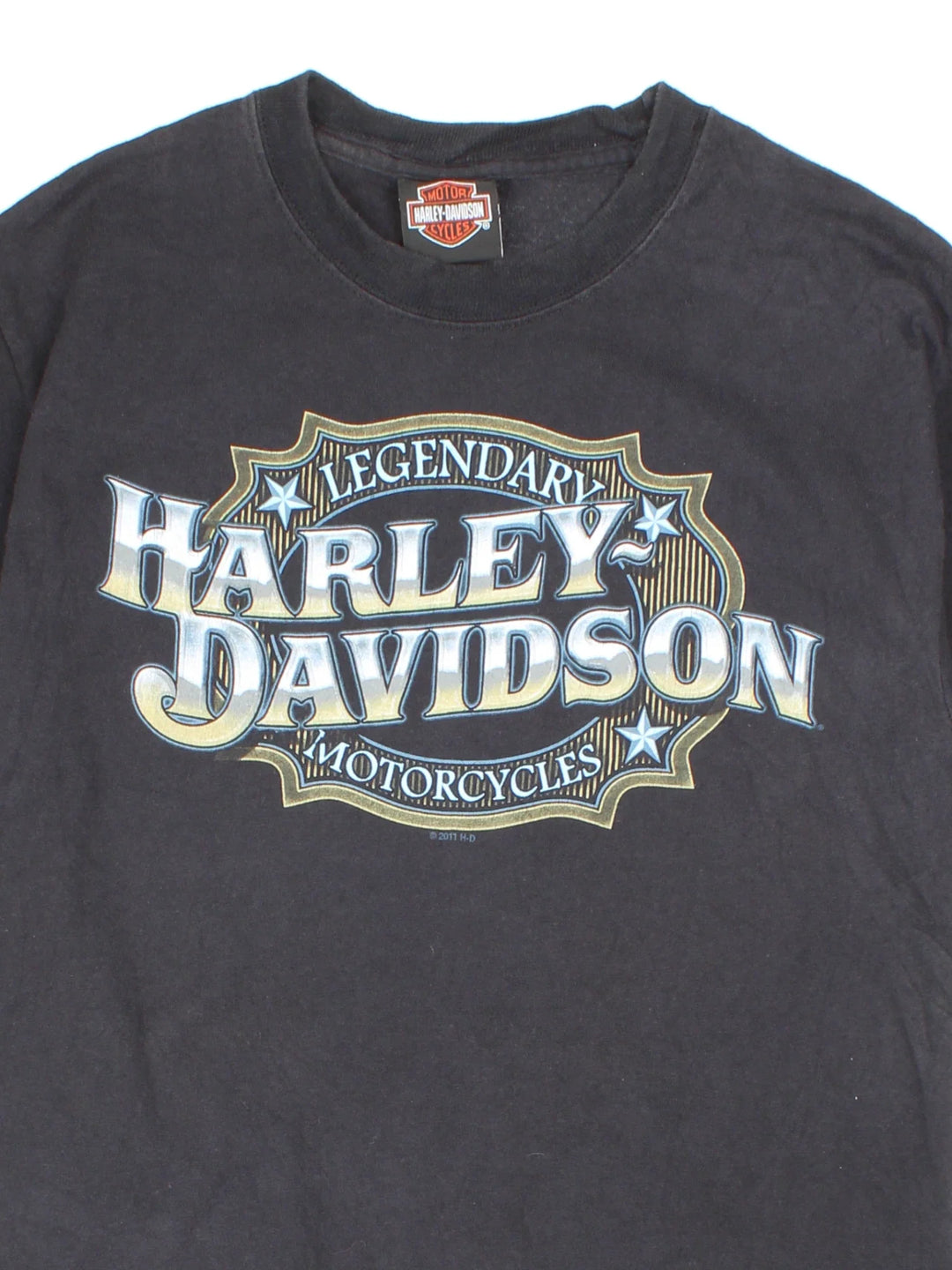 Vintage Harley-Davidson Riverside CA T-Shirt in a black colourway with branding printed on front and back.