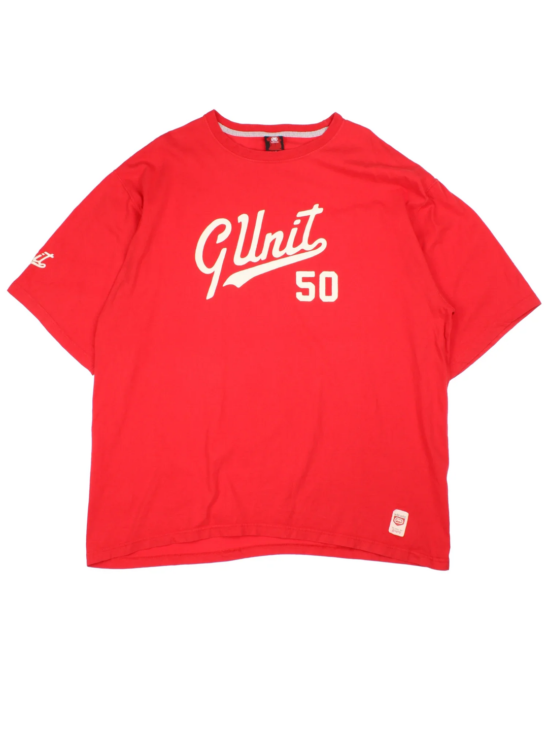 Y2K Ecko 50 Cent G-Unit T-Shirt in a red colourway with the logo and number embroidered on the front.