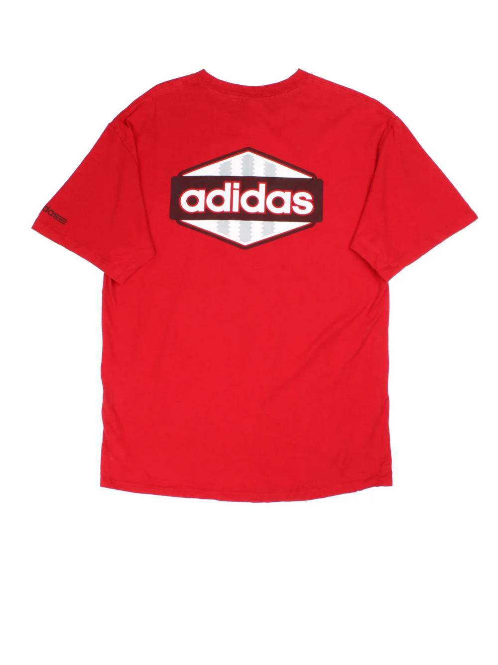 Vintage Adidas T-Shirt in a red colourway with the logo printed on the front and back.