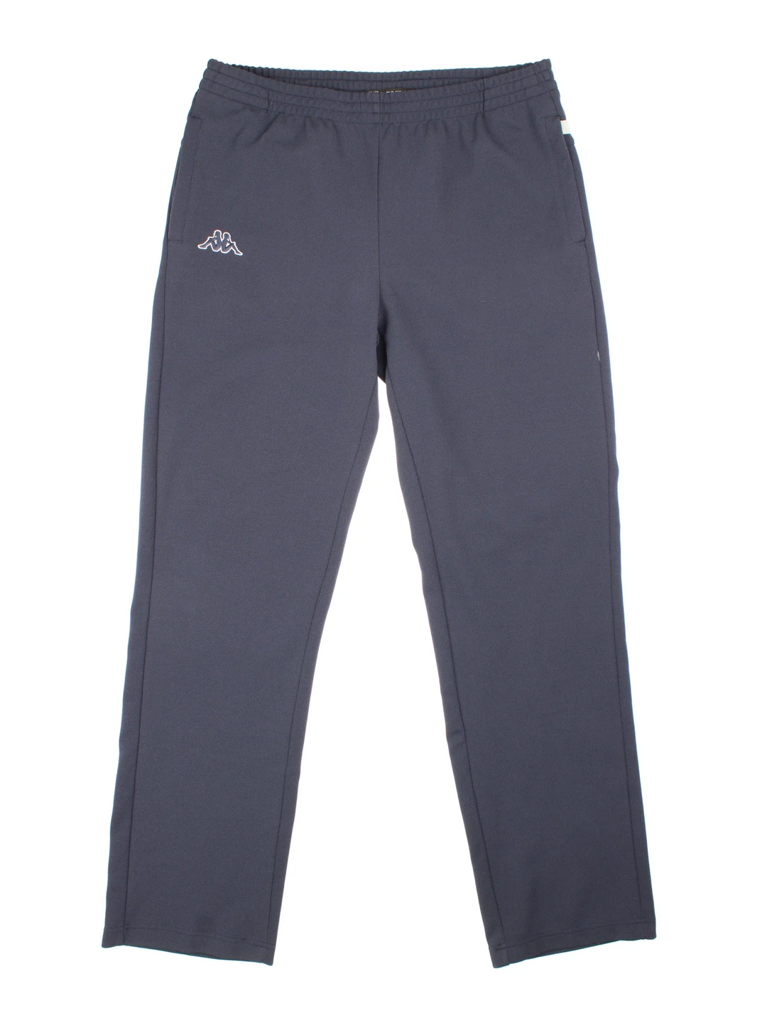 90's Kappa Tracksuit Bottoms in blue colourway. Side pockets, elasticated waist and the logo embroidered on the front.