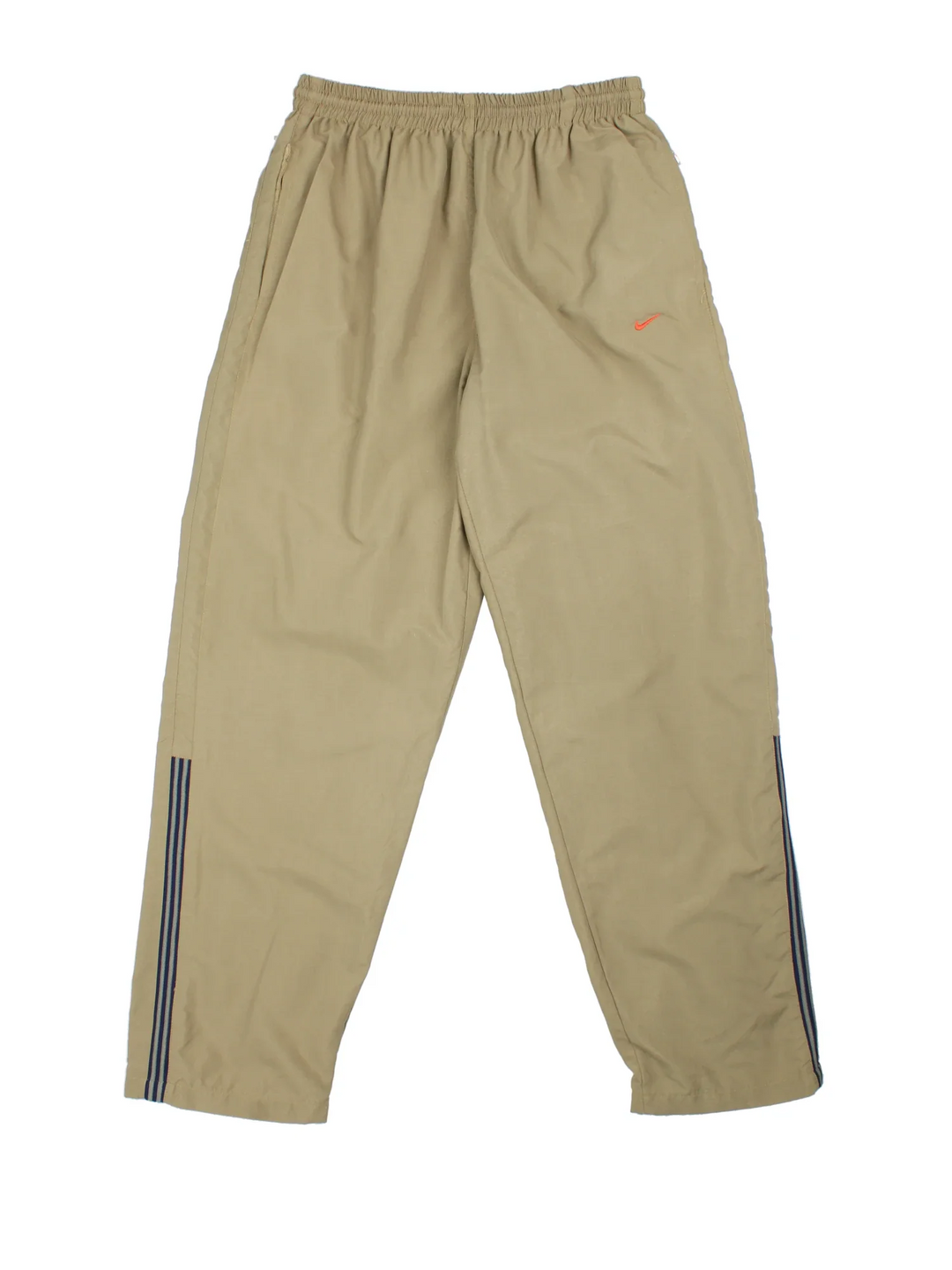 90's Nike Tracksuit Bottoms in green colourway. Side pockets, elasticated waist, contrast piping and the logo embroidered on the front.