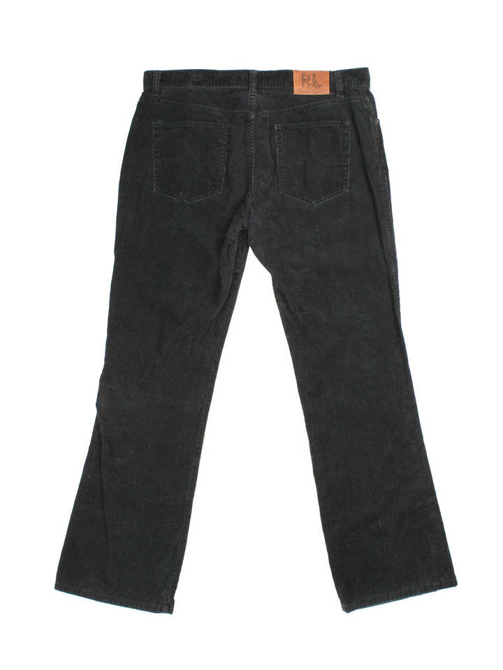 Ralph Lauren Sport Corduroy Trousers in a black colourway with multiple pockets and the logo embroidered on the back.