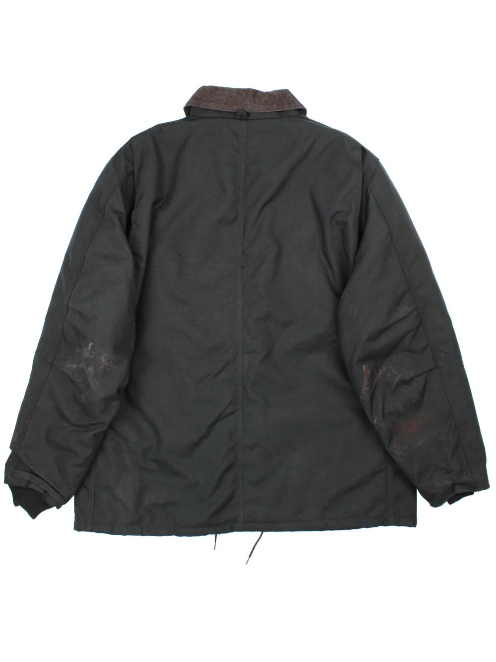 Vintage Carhartt Jacket in a black colourway. Zips up closure and has multiple pockets, insulated with a quilted lining, and has the logos embroidered on the front.