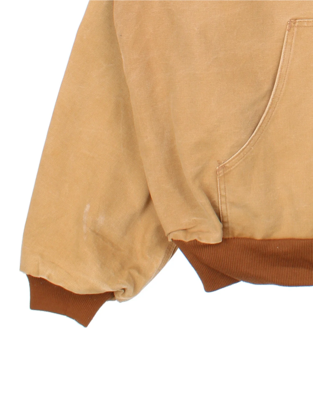 Vintage Carhartt Active Jacket in a tan colourway. Zip up closure and has side pockets, insulated lining, and has the logo embroidered on the front.