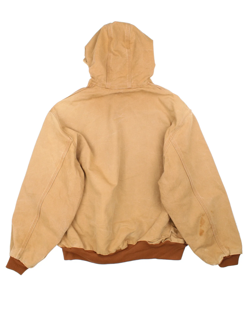 Vintage Carhartt Active Jacket in a tan colourway. Zip up closure and has side pockets, insulated lining, and has the logo embroidered on the front.