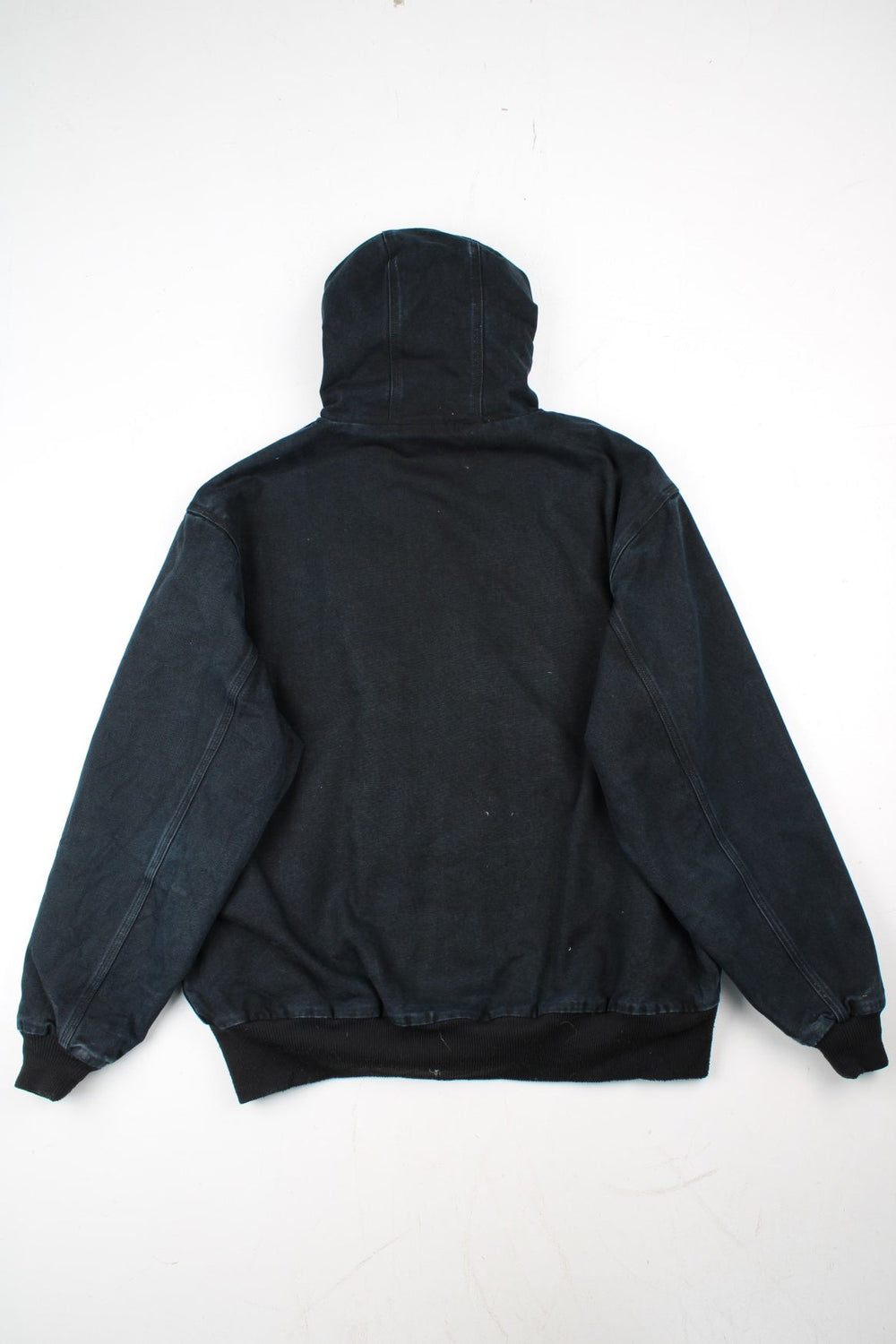 Carhartt Active Jacket in a black colourway. Zips up and has side pockets, hooded, and has the logo embroidered on the front alongside 'Holland Service Manager' company spell out.