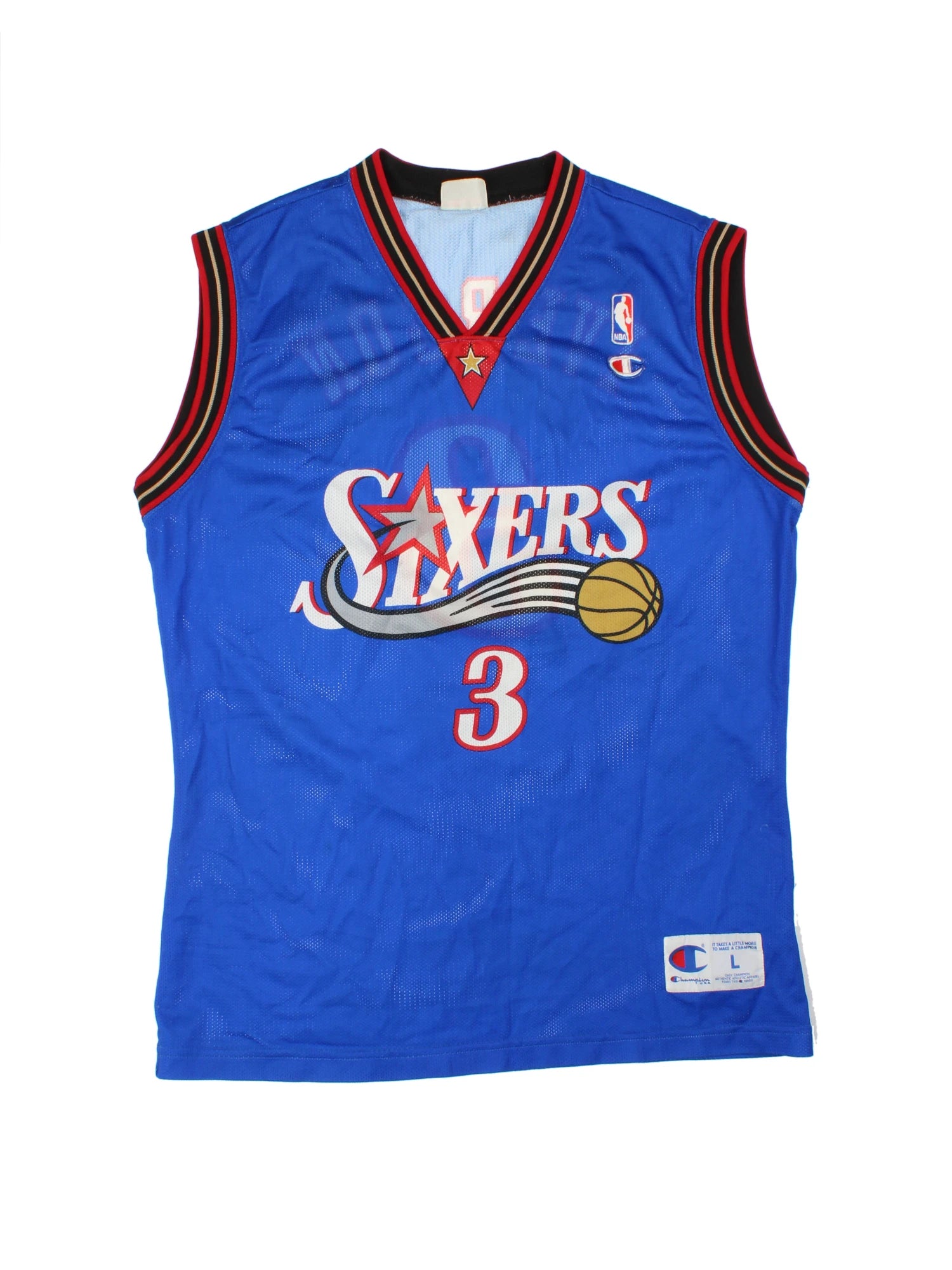 SIXERS IVerson ユニフォーム 3 Philadelphia Sixers Iverson #3 NBA Champion Jersey (Size L)