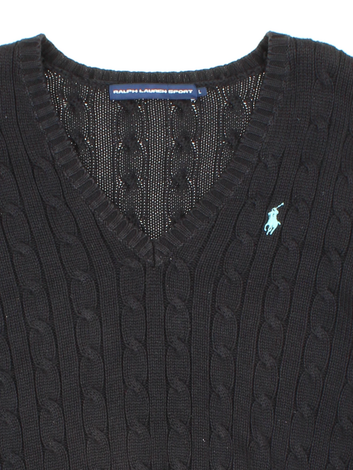 Ralph Lauren V Neck Knit Jumper (Size L)