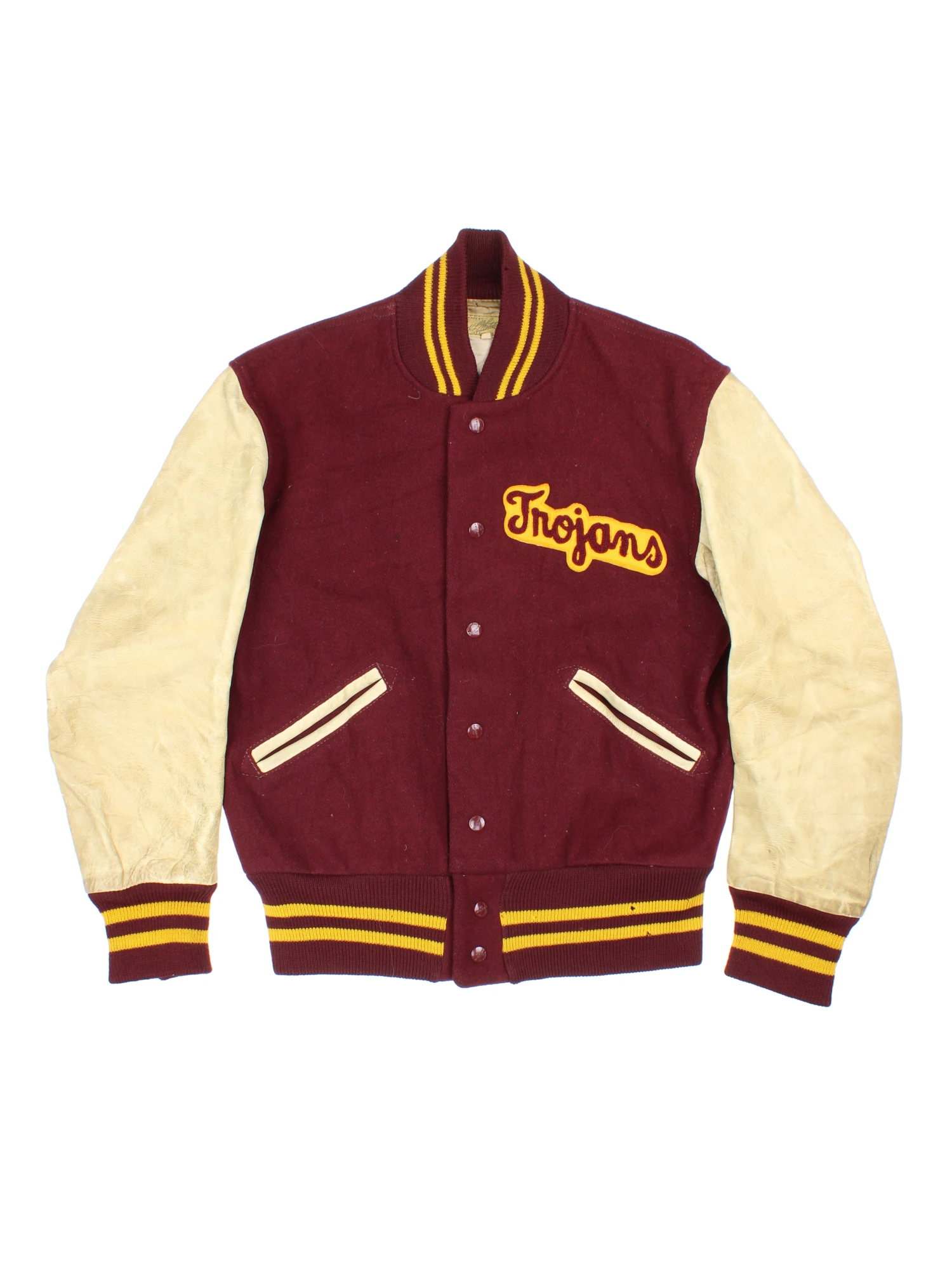 Vintage 1940s-50s USC Trojan Letterman Varsity Jacket (Size S 
