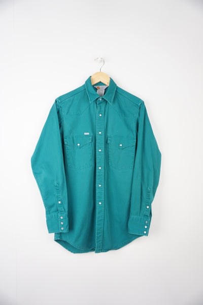 Green Carhartt Button Up Denim Shirt