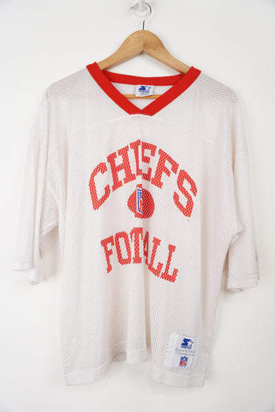 1995 Kansas City Chiefs NFL Jersey Pro Cut Starter Football Jersey . Printed logos on front. Started Made in USA label in collar Jersey in good condition for age Size in Label: XL