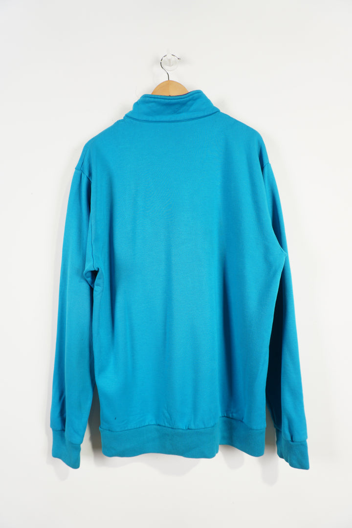 The North Face 1/4 zip high neck sweatshirt with embroidered spell-out logo on the front