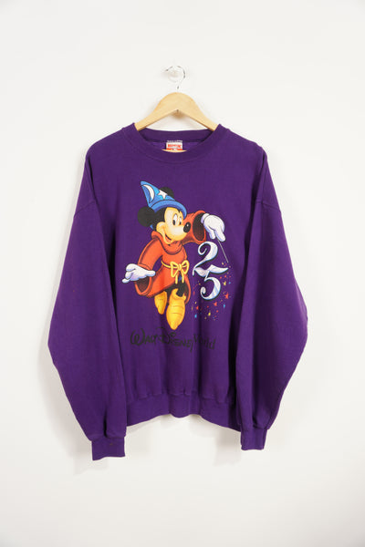 Vintage 90s Walt Disney World Mickey Graphic Sweatshirt 25th Year Anniversary Mickey Inc label in collar good condition, very little cracking in graphic Size in Label: L