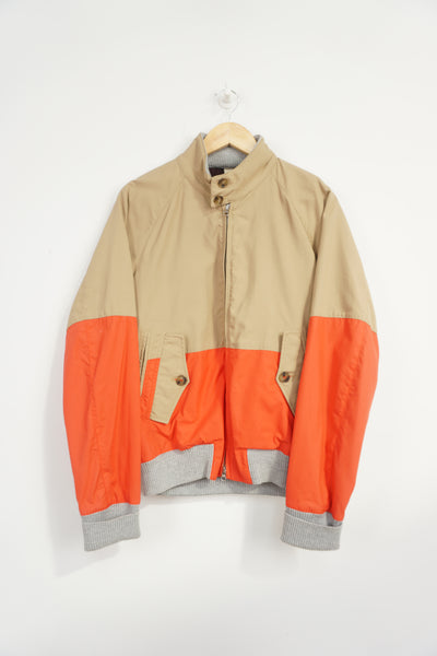 Vintage tan and orange Baracuta Harrington Jacket, with elasticated waist and cuffs