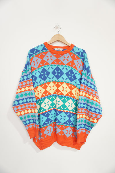 Vintage 90's style bold print knit PACO jumper 