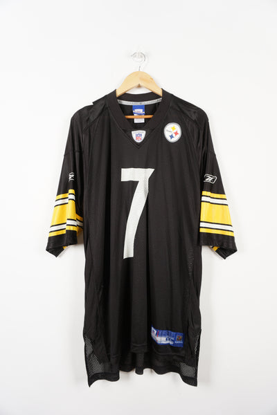 Reebok NFL Equipment Pittsburgh Steelers #7 Ben Roethlisberger jersey, with printed name and number on front and back Good condition, slight cracking to print Size in Label: XL