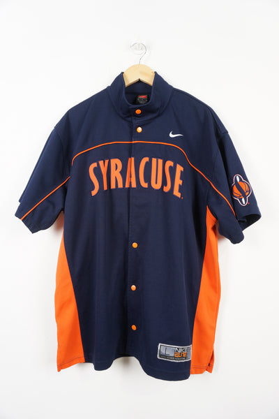 Nike Elite Syracuse University New York navy and orange basketball jersey with embroidered text and badge 