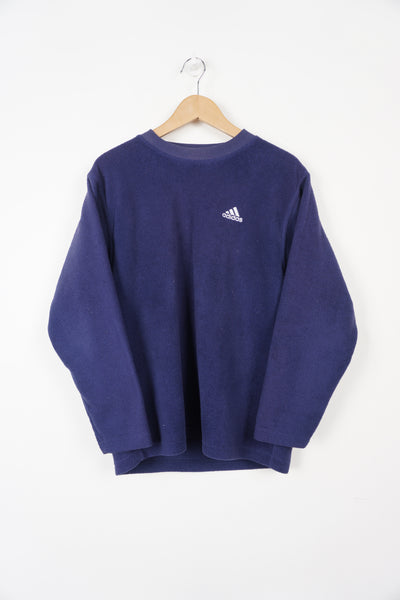 Blue Adidas sweatshirt fleece sweatshirt with embroidered logo on the chest