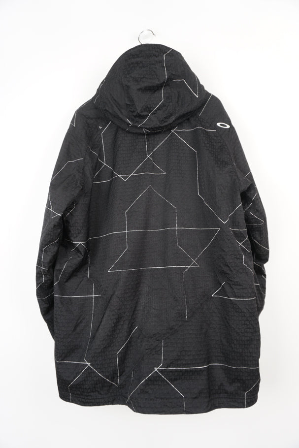 Oakley multipocket ski tech jacket, with multiple features- built in bottle opener on the zip, ventilation zips, MP3 pocket.