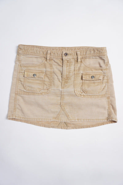 Vintage Levi Strauss tan denim mini skirt with double pockets 